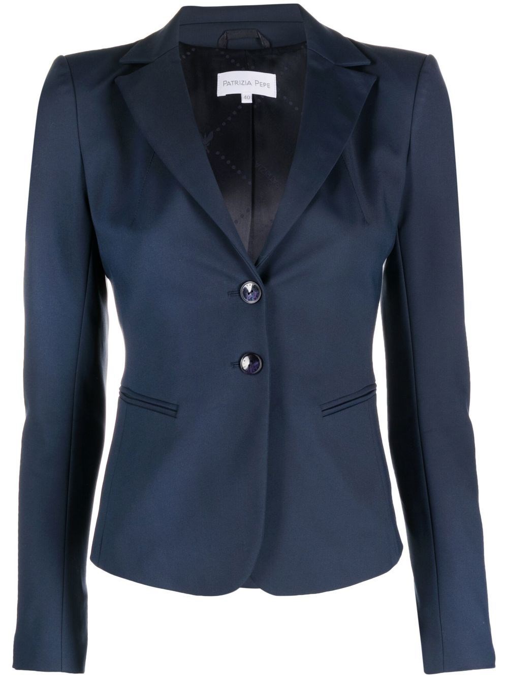 Patrizia Pepe Notched-lapel Single-breasted Blazer In Blue