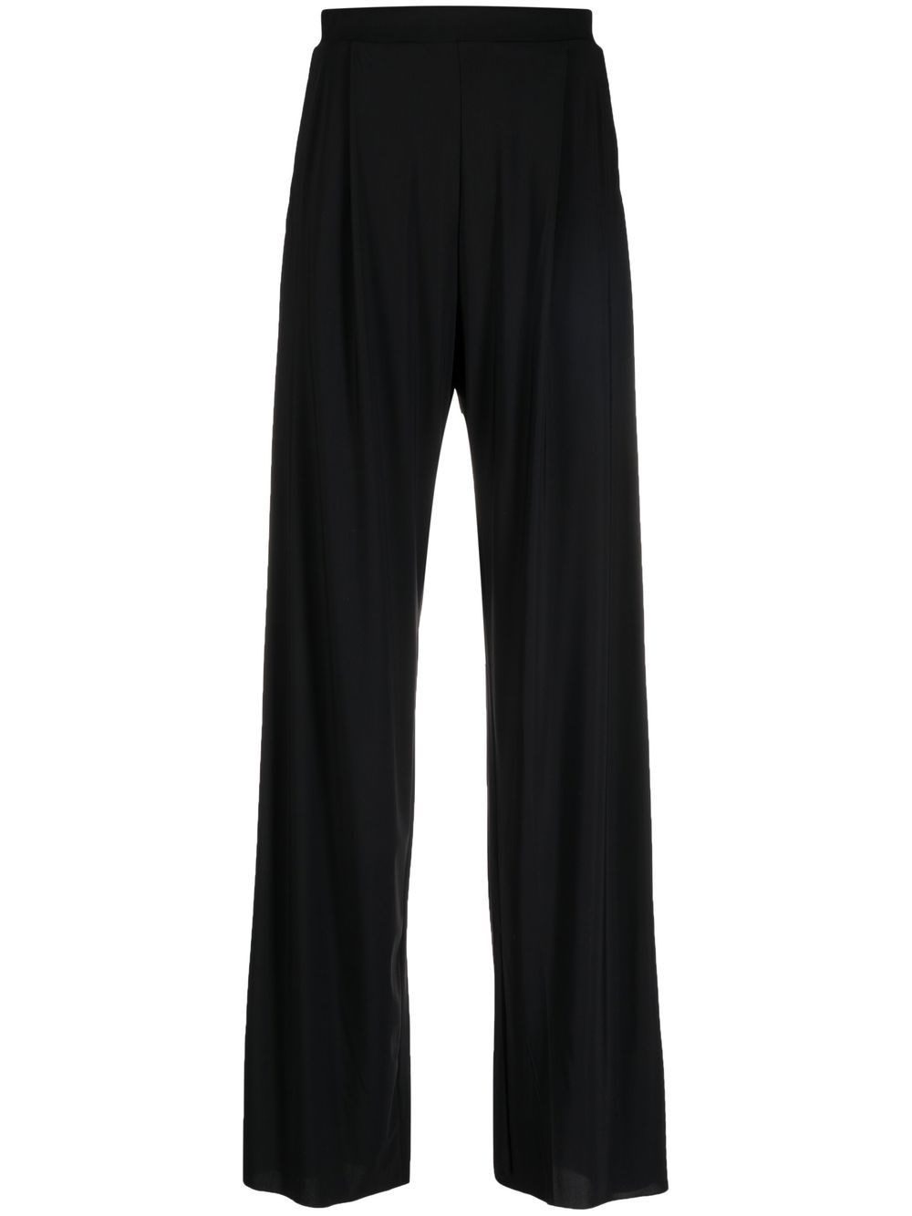 Amazuìn High Waist Wide Leg Technical Trousers In Nero