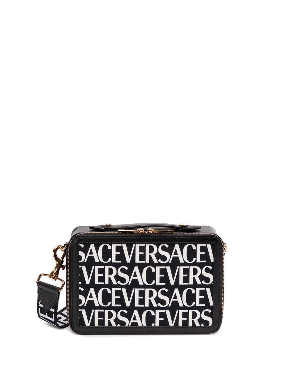 Black Versace La Greca Crossbody Bag