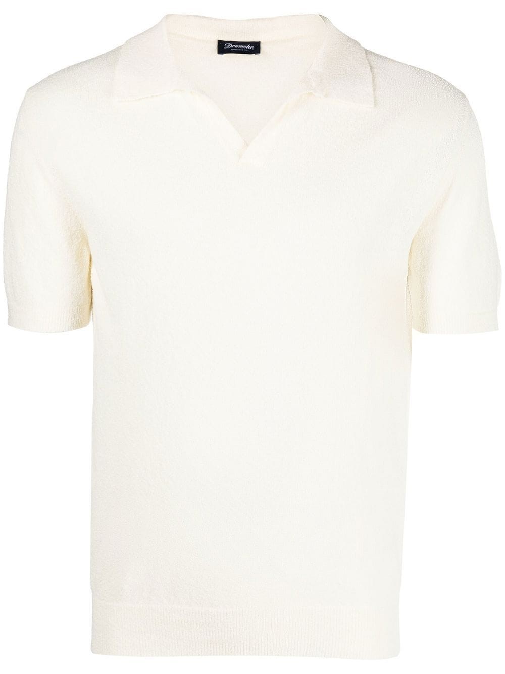 Tシャツ・カットソー Drumohr SHORT SLEEVES POLO WITH BUTTONS (D0GF202 105 CREAM) drumohr short sleeve polo available on Spinnaker - 25383