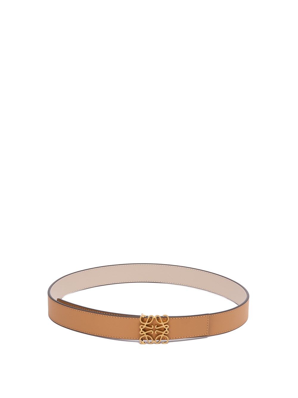 Loewe Anagram-buckle Leather Belt In Beige