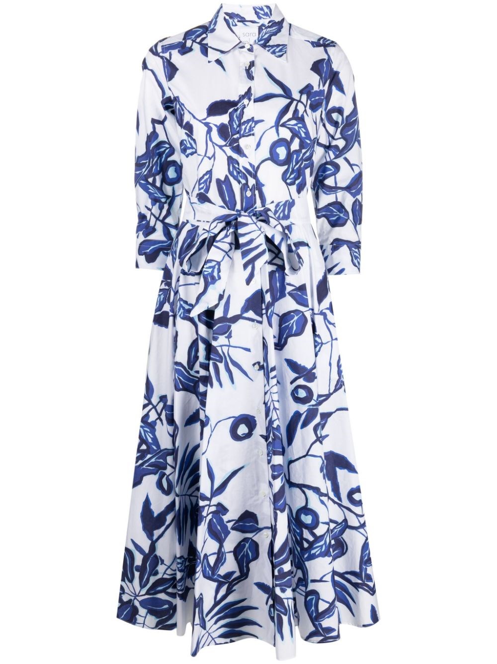 Sara Roka Taban.85 Printed Long Dress In Blu