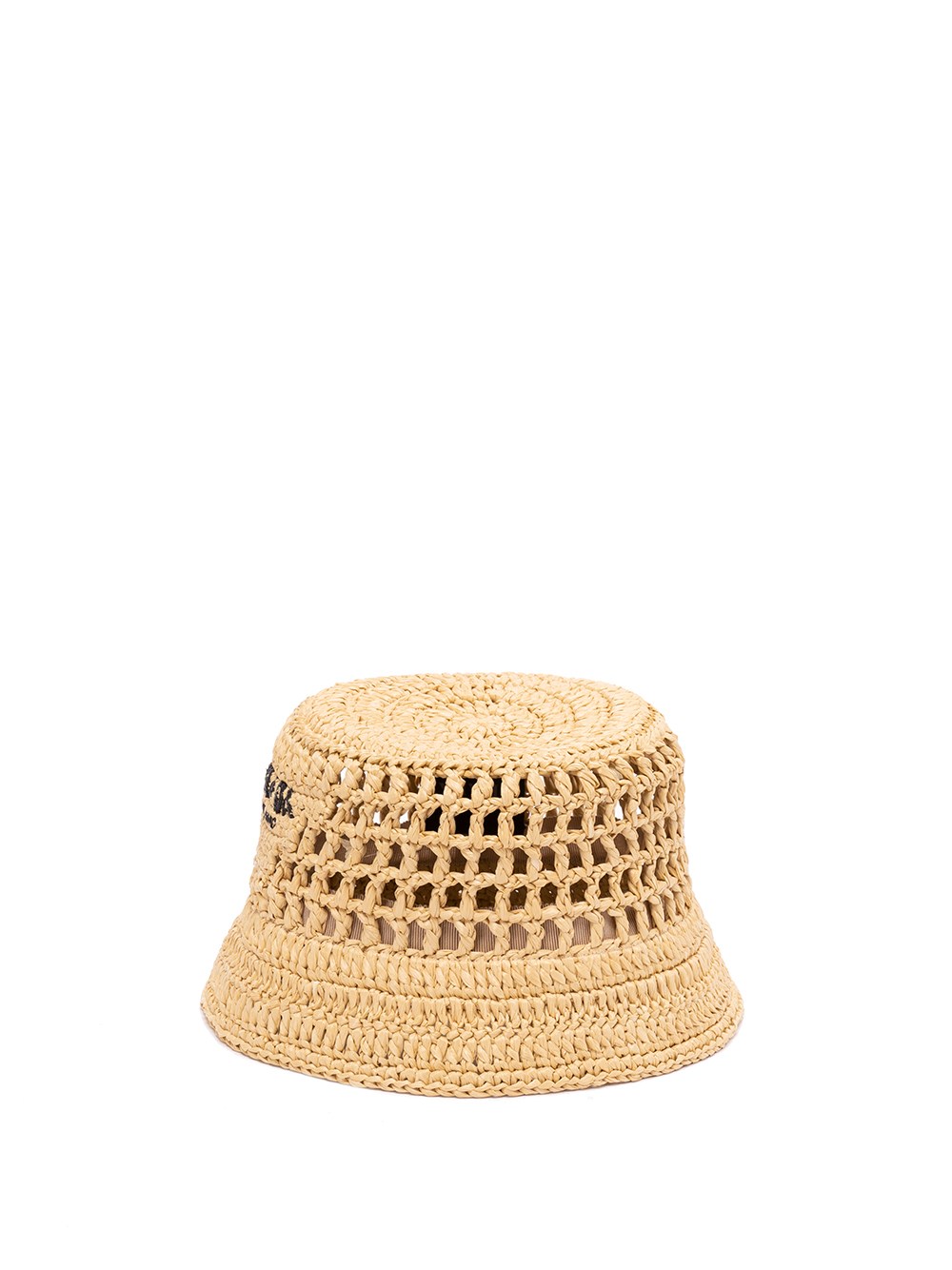Prada Beige Raffia Bucket Hat In Beige