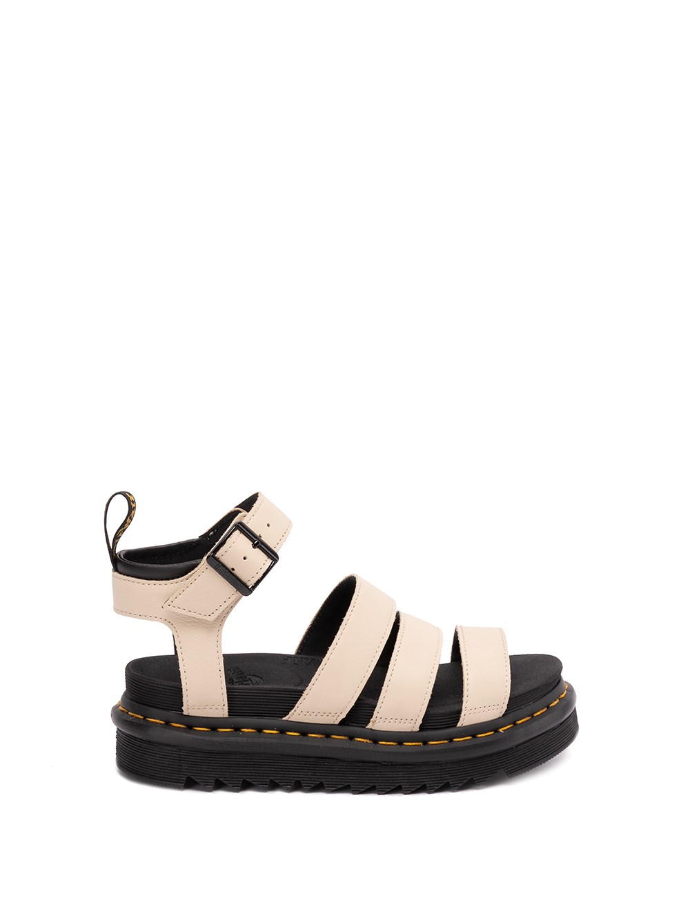 Dr. Martens Beige Leather Blaire Platform Sandals In Beige