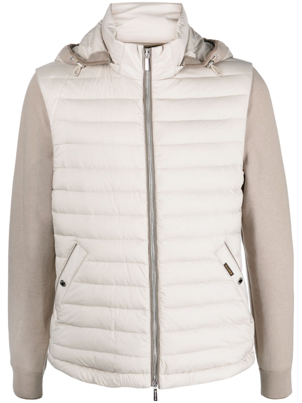 Moorer Padded Bomber Jacket In Beige