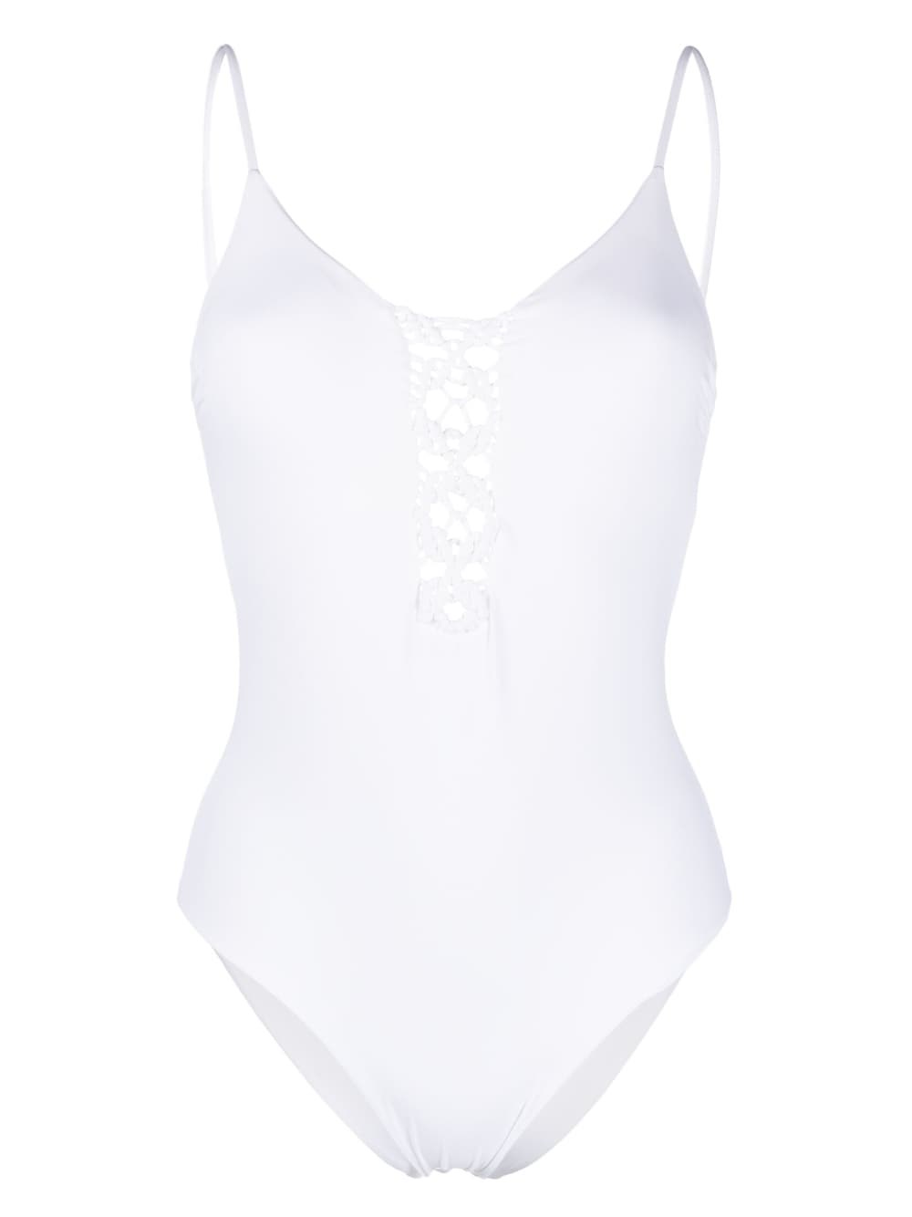 Fisico Cristina Ferrari White Lycra One-piece Swimsuit In White
