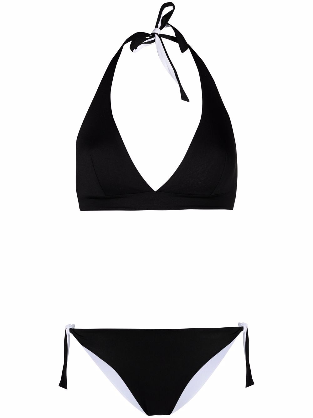 Fisico Cristina Ferrari Two-tone Halterneck Bikini In Multi