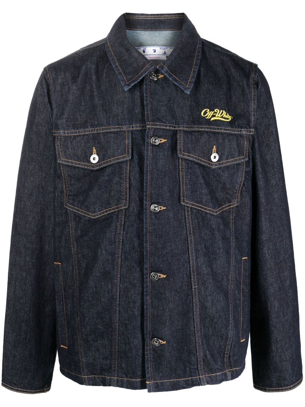 Off-white Wave Off Denim Jacket In Blue