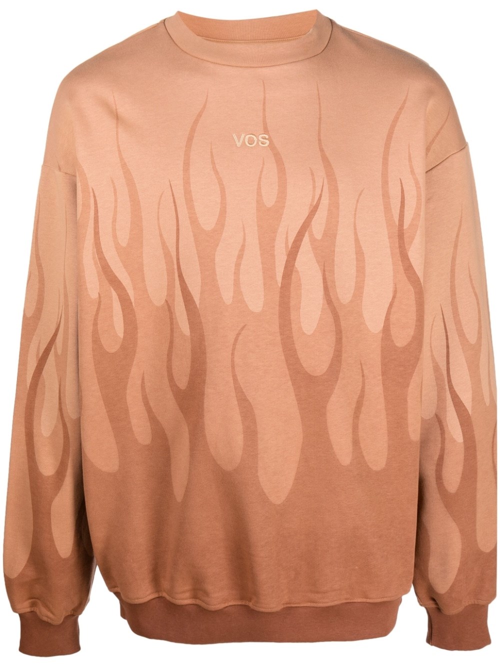 VISION OF SUPER CREW-NECK SWEATER WITH DOUBLE FLAMES