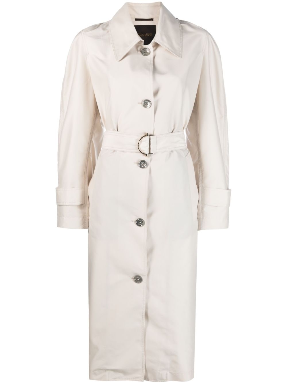 Moorer Belted Single-breasted-coat In Beige