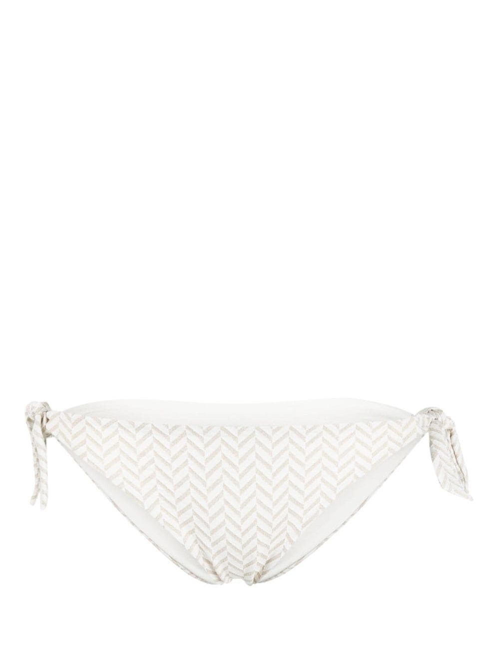 Twinset Herringbone-pattern Bikini Bottoms In White
