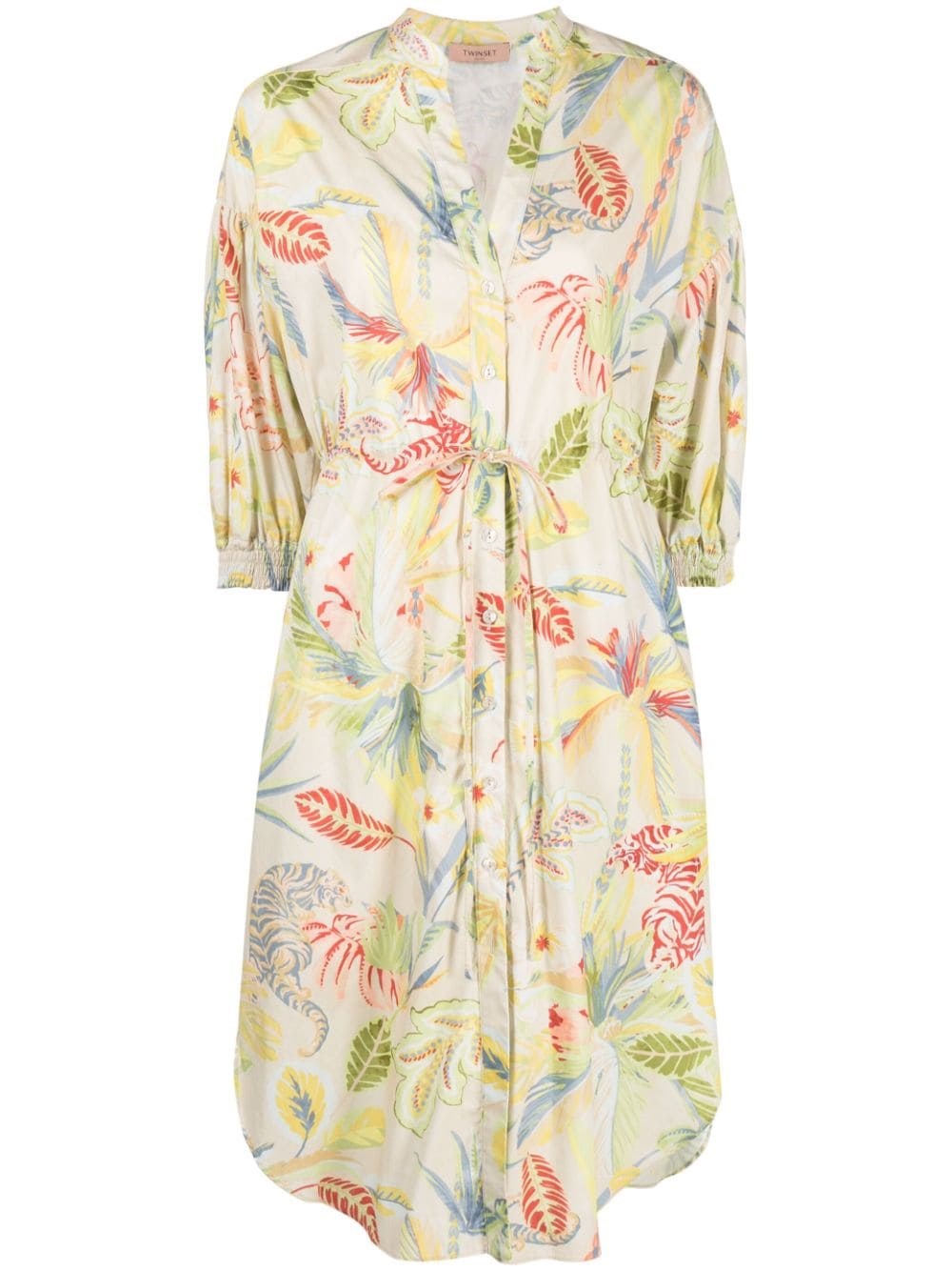Twinset Abito Chemisier Floreale In Multi