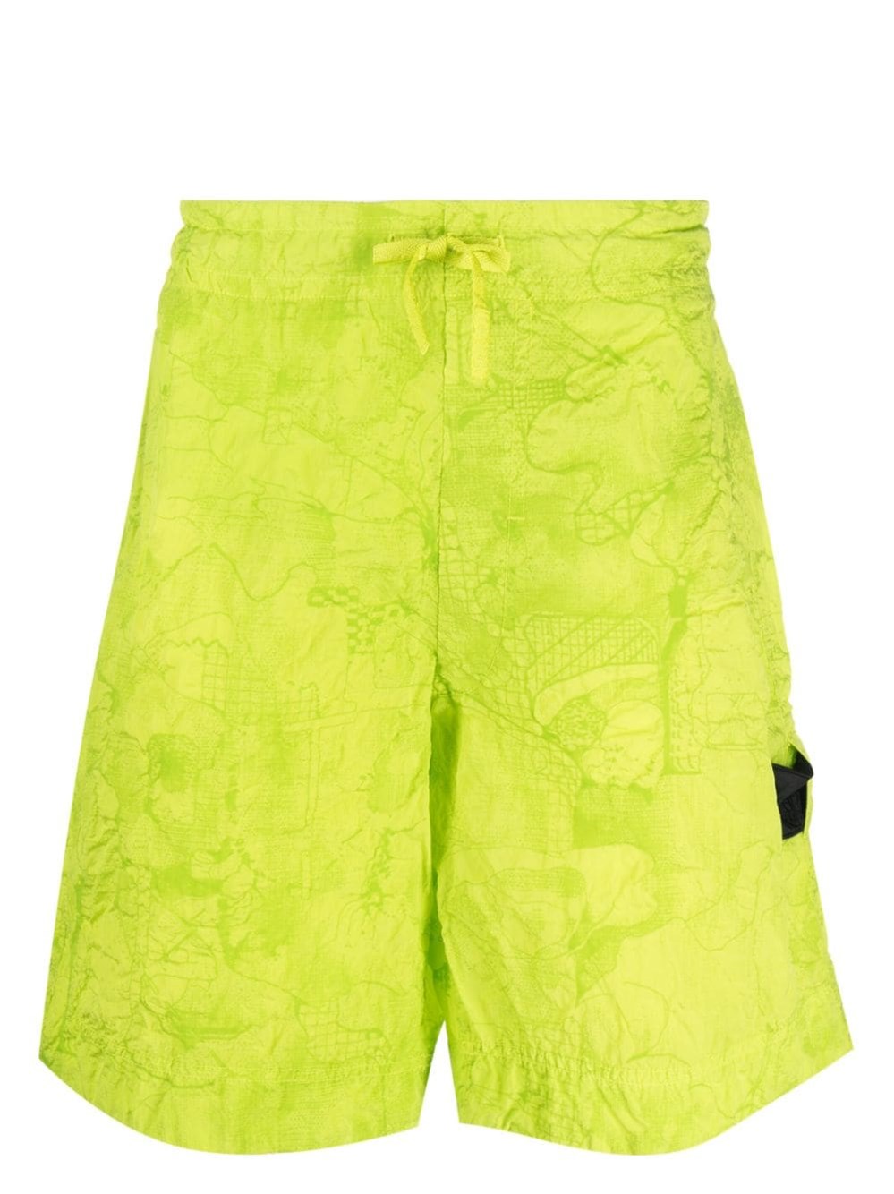 Stone Island Shadow Project Logo Badge Swimming Trunks Beachwear Green In Green