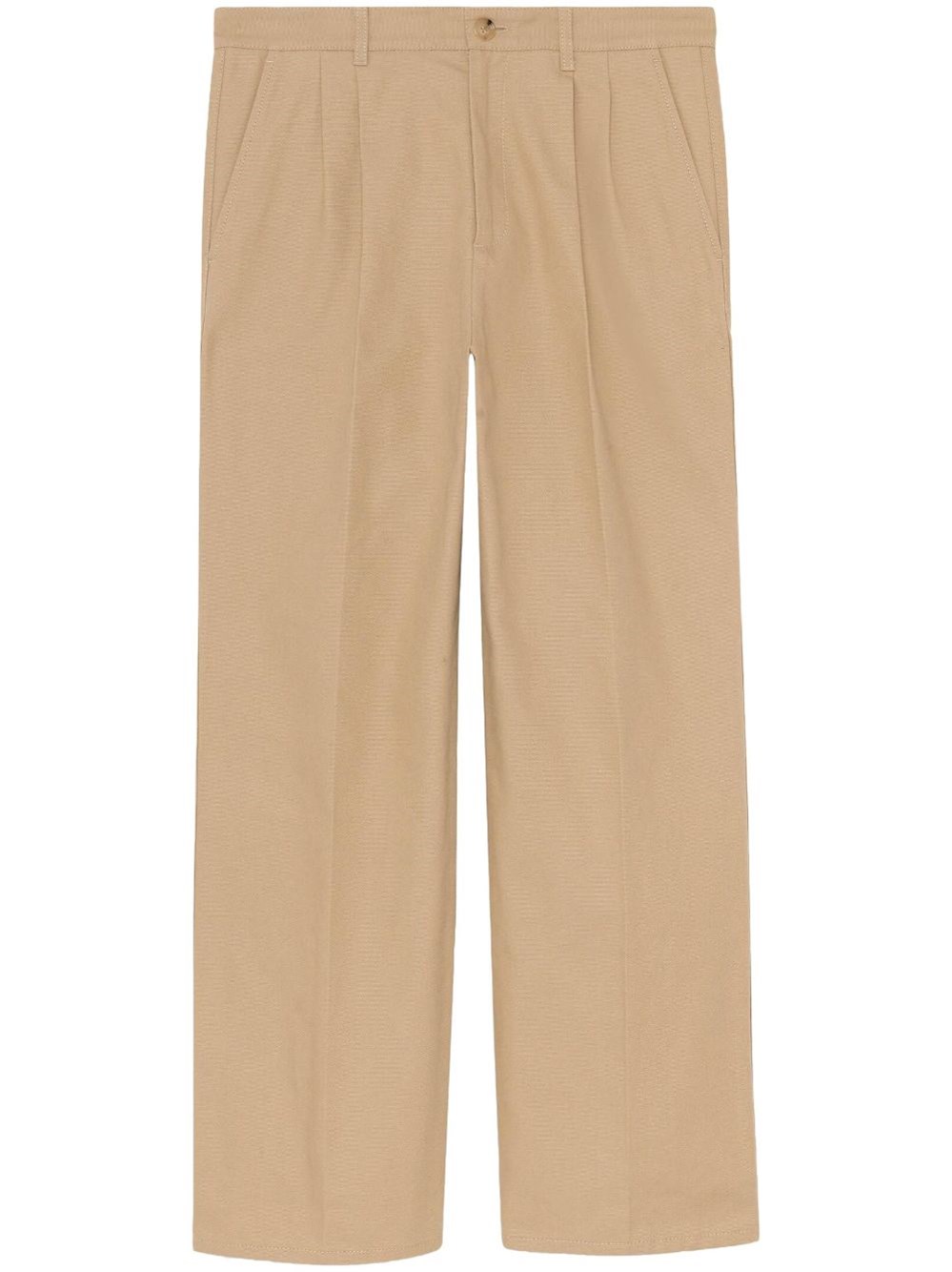 Gucci Dyed Cotton Pants With Patch In Beige