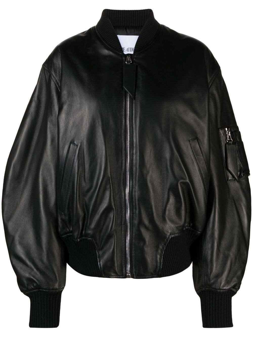 Shop Attico `anja` Bomber Jacket In Black  