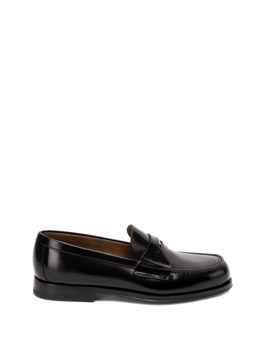 Prada Brushed Leather Loafers In Black  