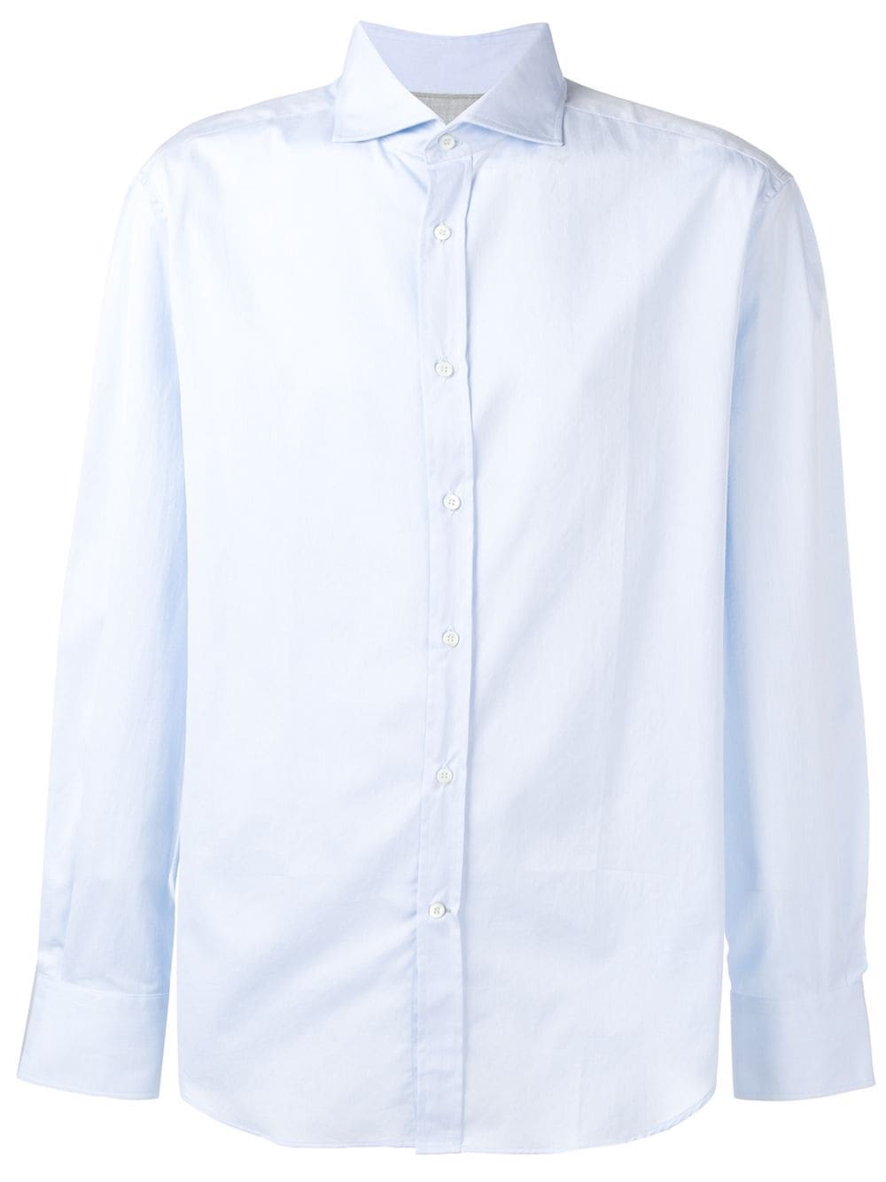 Brunello Cucinelli Slim Fit Shirt With Spread Collar In Blue