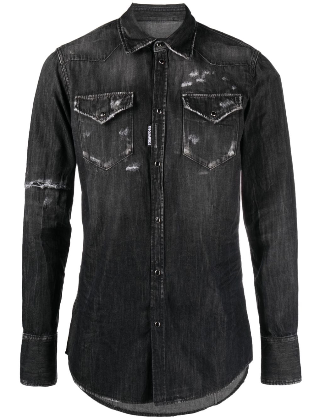 Dsquared2 Western Style Shirt With Chest Pockets And Pointed Collar In Black  