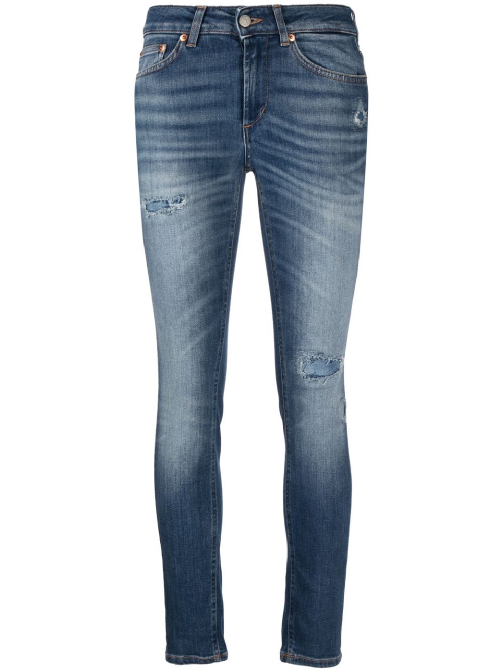 Dondup Faded-finish Cropped Jeans In Blue