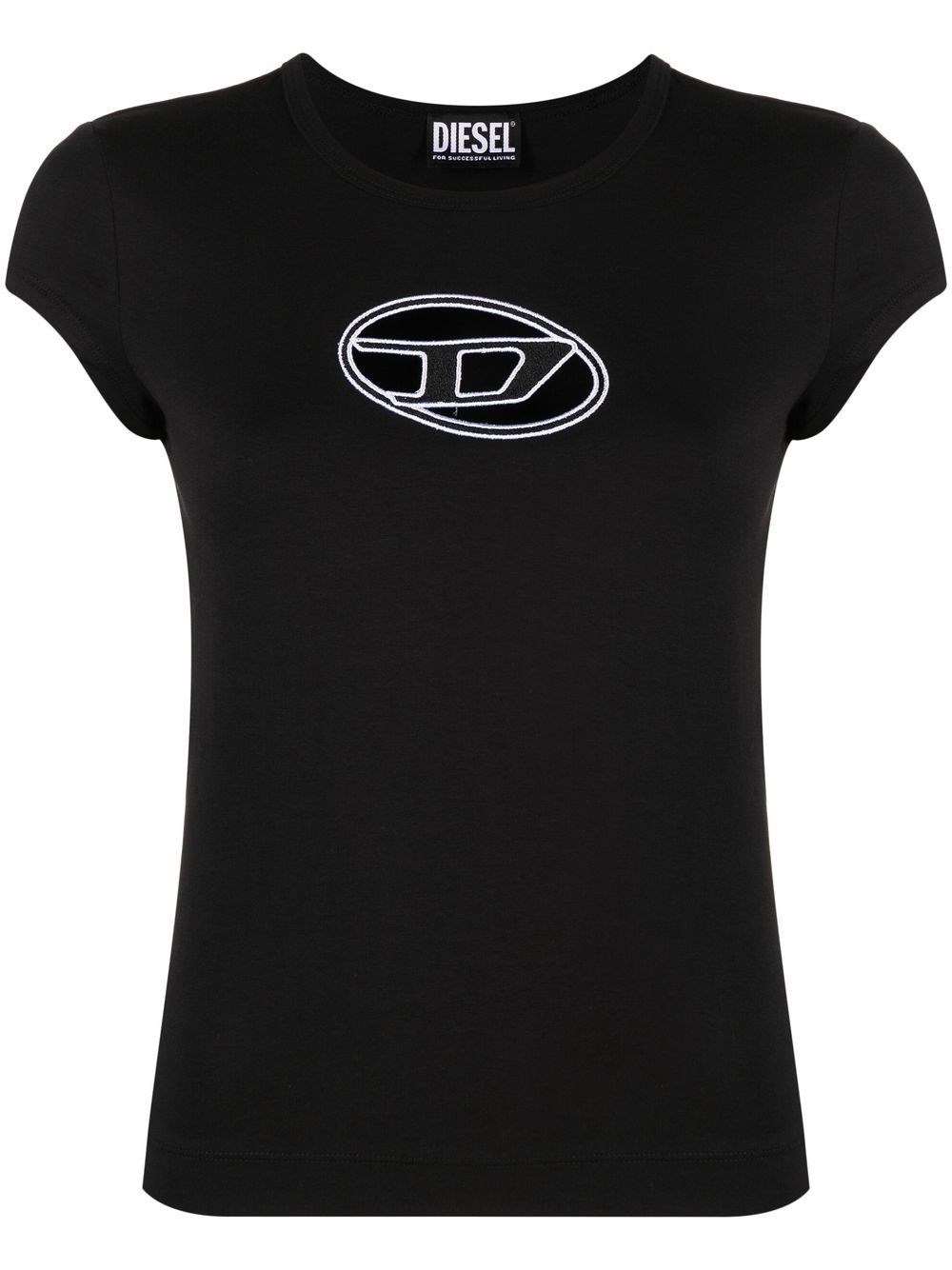 Shop Diesel `t-angie` T-shirt With `peekaboo` Logo In Black  