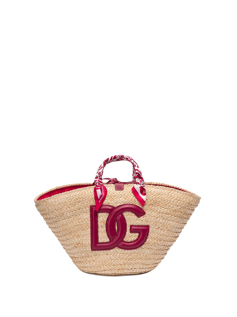 Dolce & Gabbana Small Straw Kendra Bag With Dg Logo in Natural