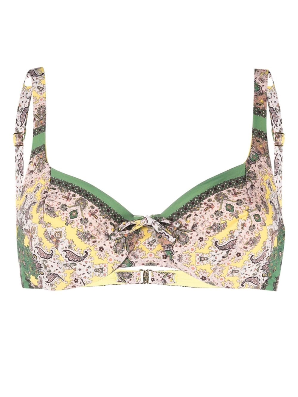 Twinset Paisley-print Bikini Top In Green