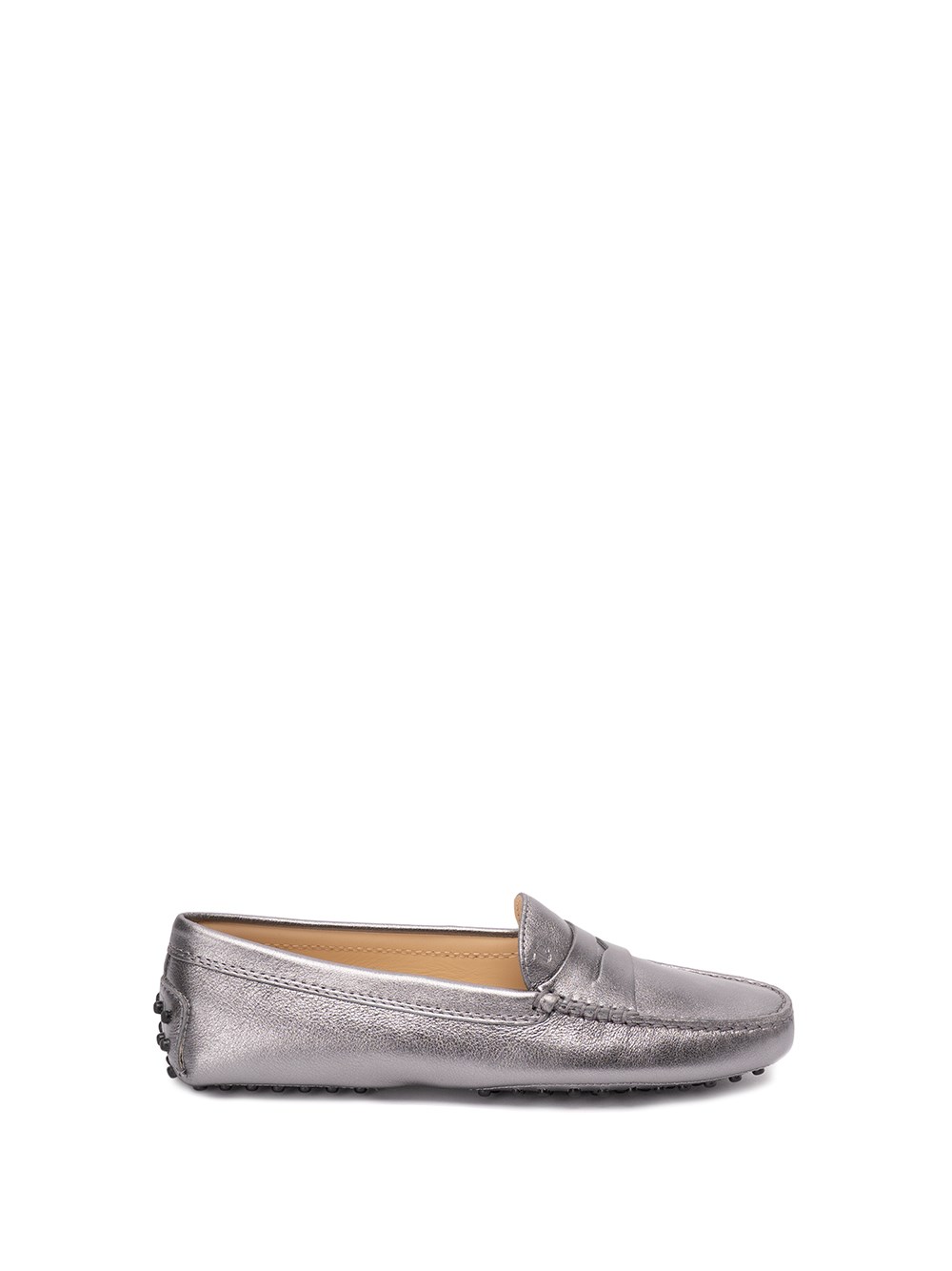 Shop Tod's `gommino Driving` Loafers In Metallic