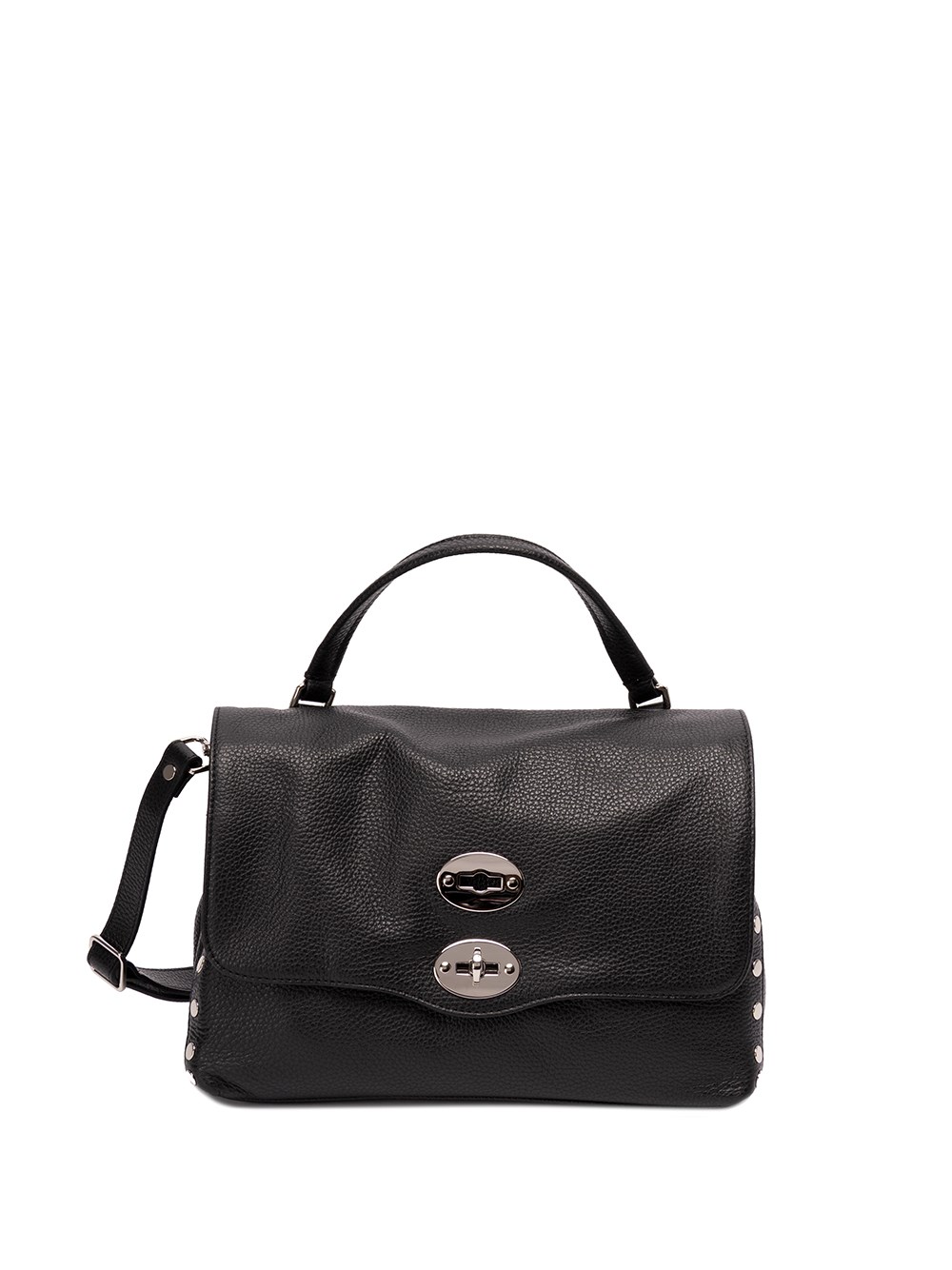 Zanellato Small Leather Handbag With Adjustable Shoulder Strap In Black