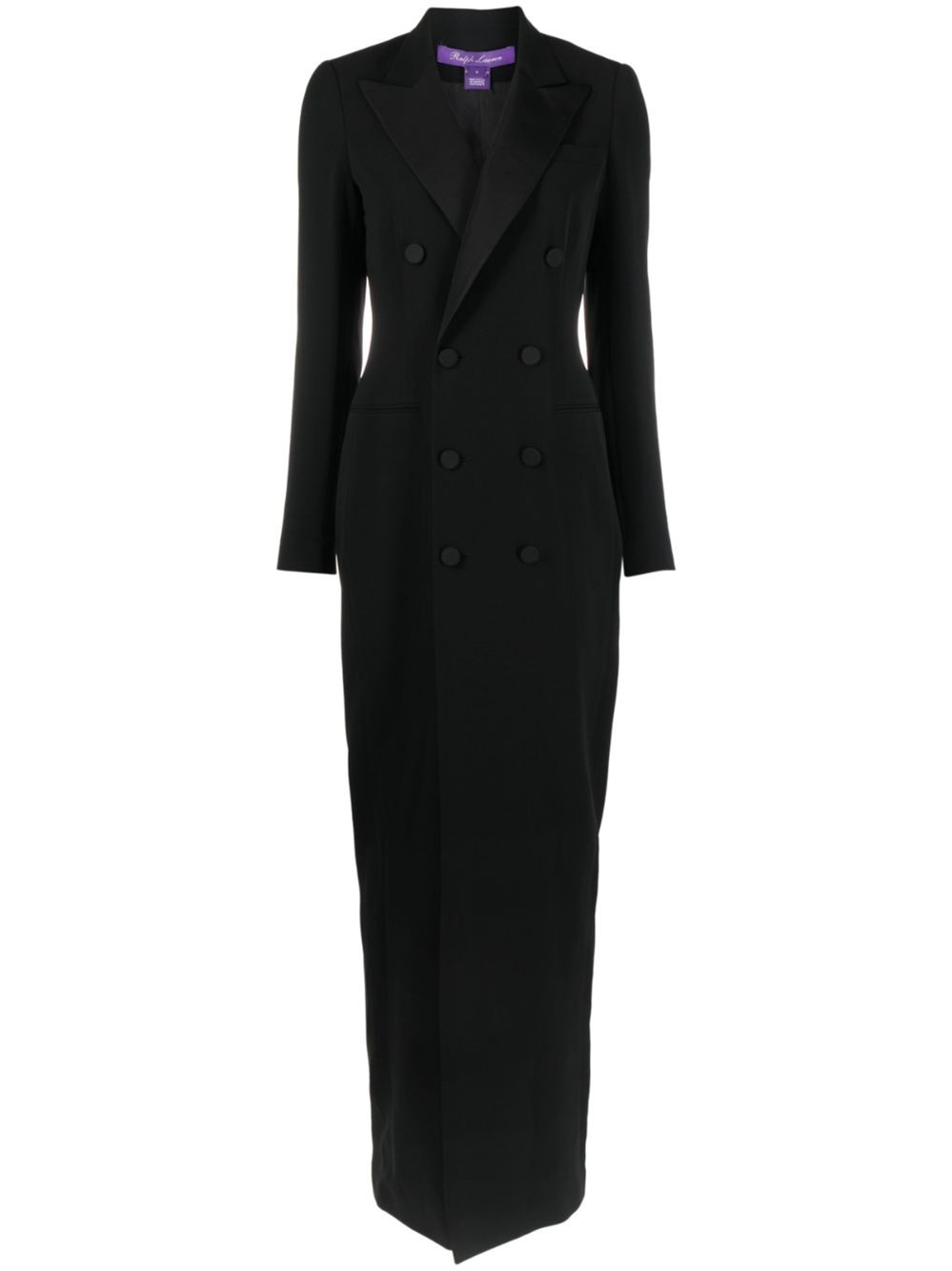 Shop Ralph Lauren `kristian` Long Sleeve Evening Dress In Black  