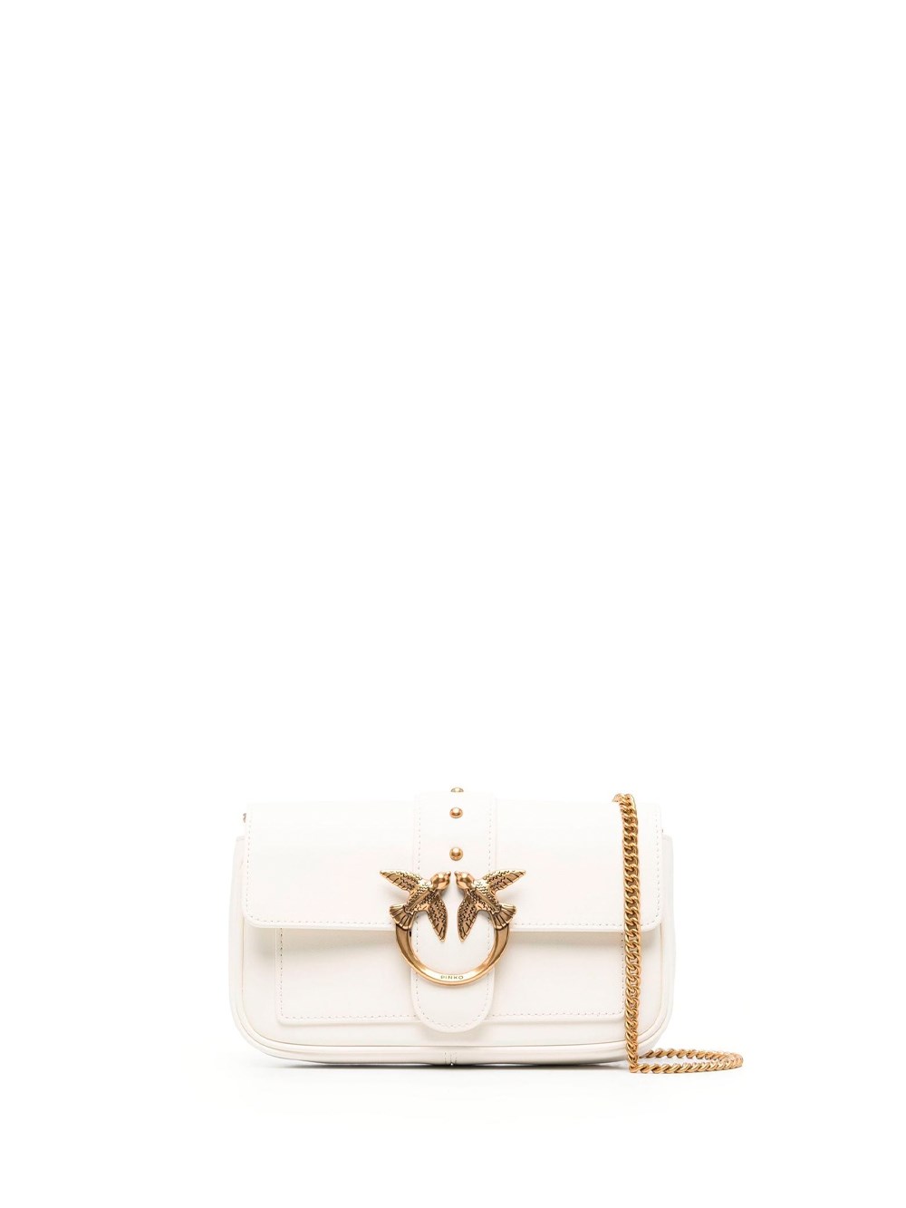 Pinko `pocket Love Bag One Simply` Leather Shoulder Bag In White