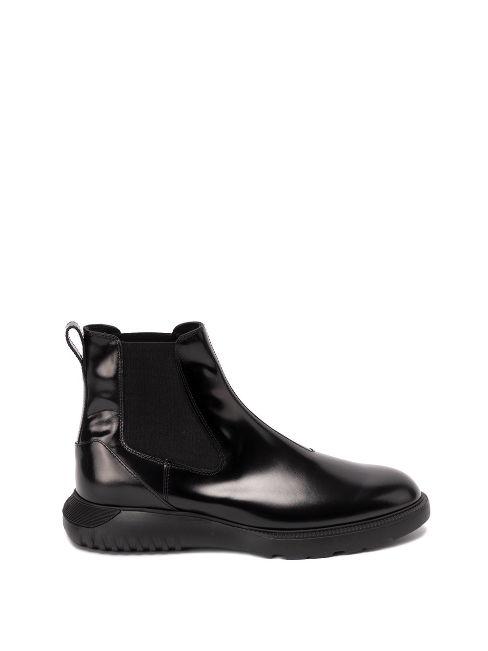 Hogan H600 Smooth Leather Ankle Boots In Black