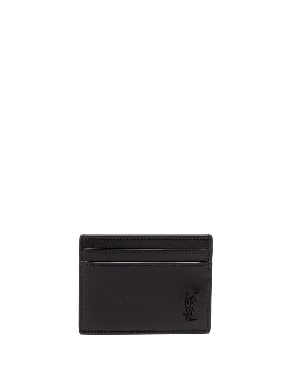 Saint Laurent Zip Credit Card Holder in Nero