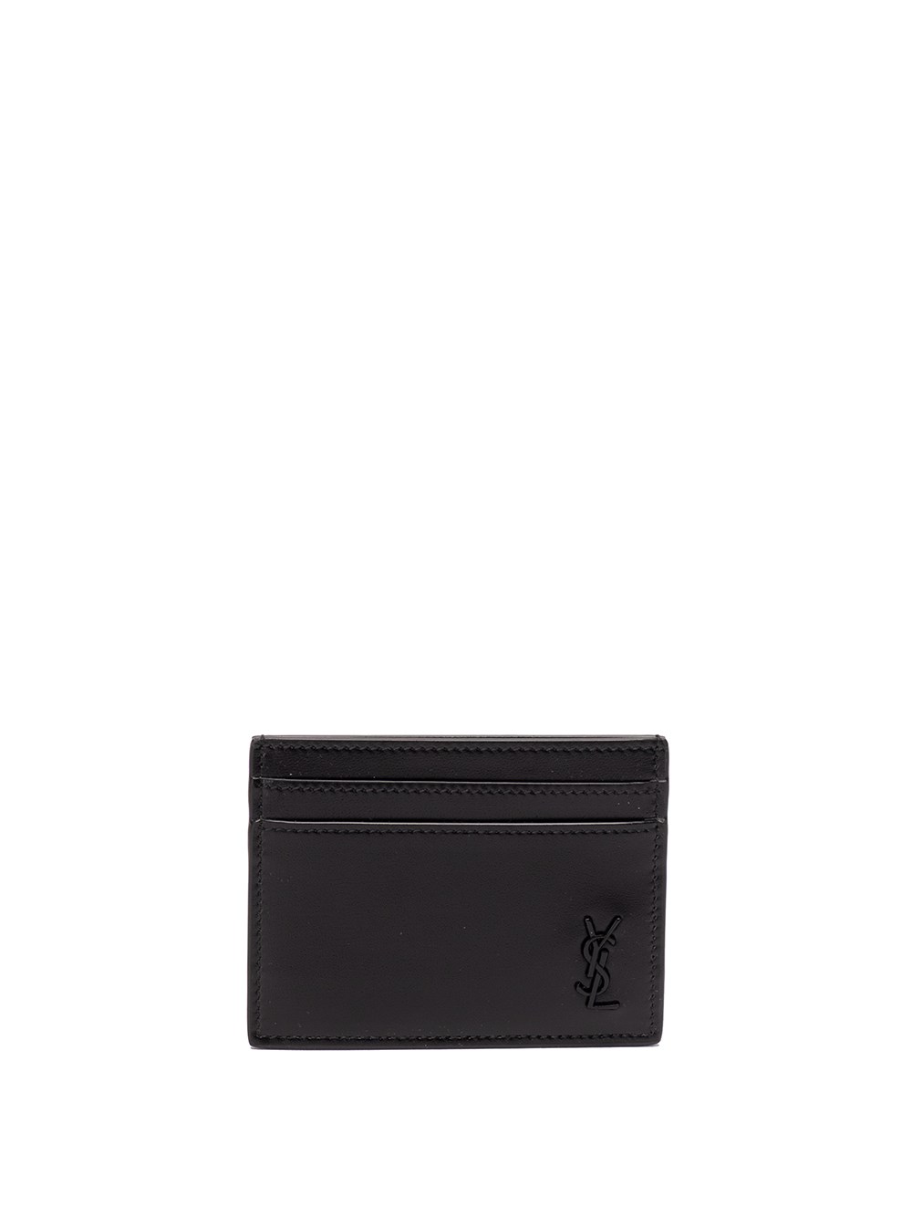 Saint Laurent `cassandre` Tiny Wallet In Black  