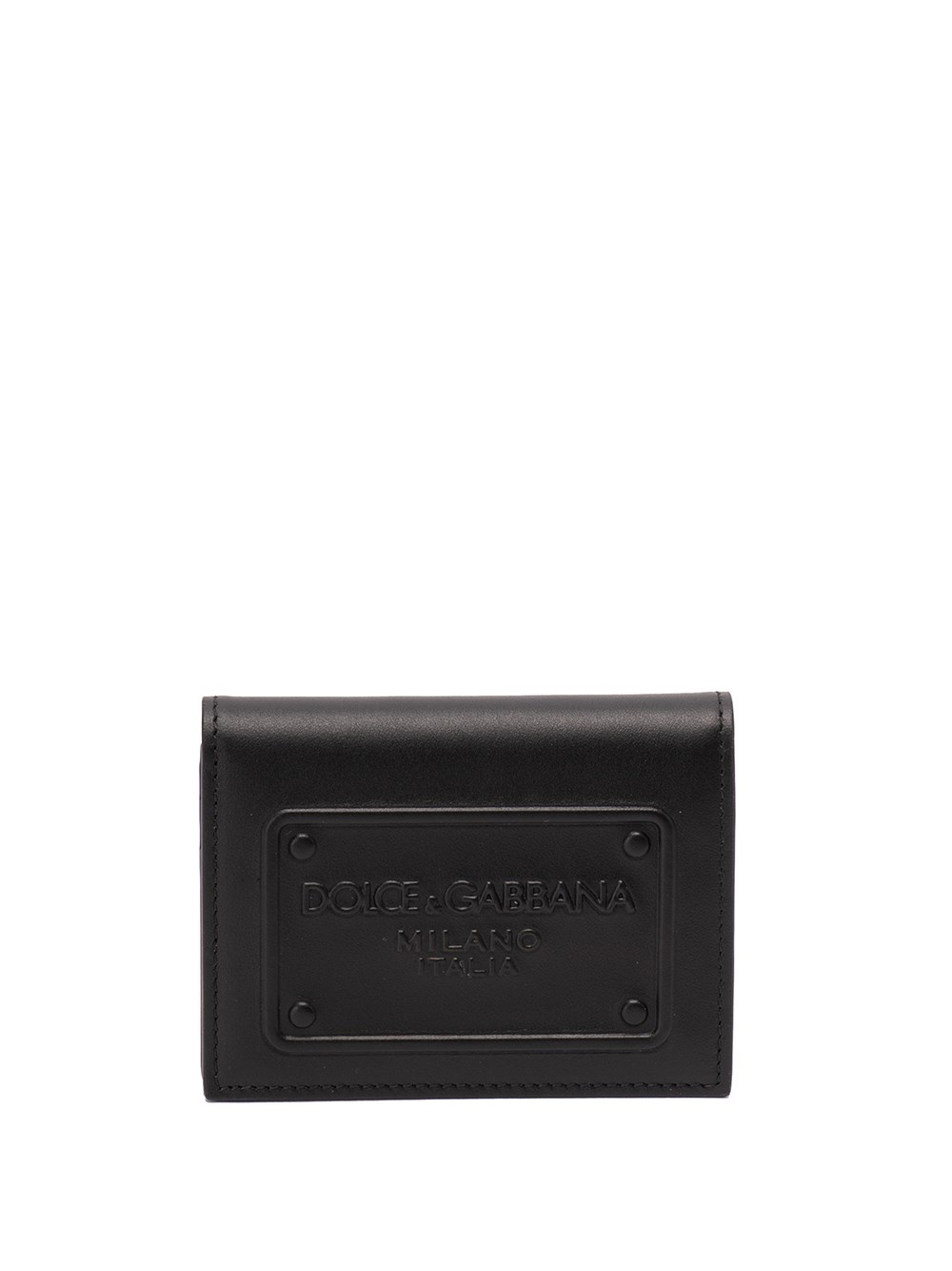 Dolce & Gabbana Card Case With Embossed Plaque In Black  