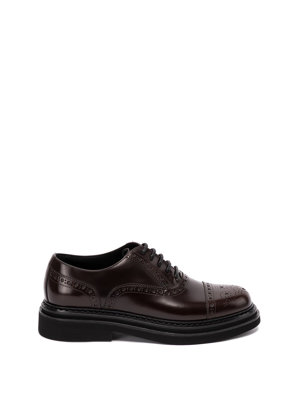 Dolce & Gabbana Brushed Leather Oxford Shoes In Brown