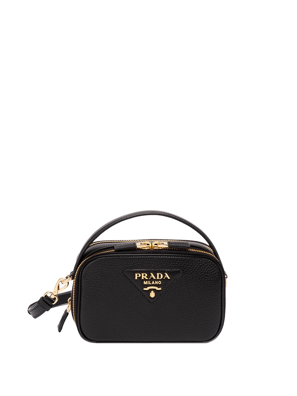 Prada Odette Saffiano Leather Bag In Nero