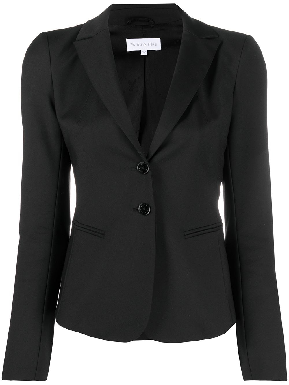 Shop Patrizia Pepe Two-buttons Jacket In Black  