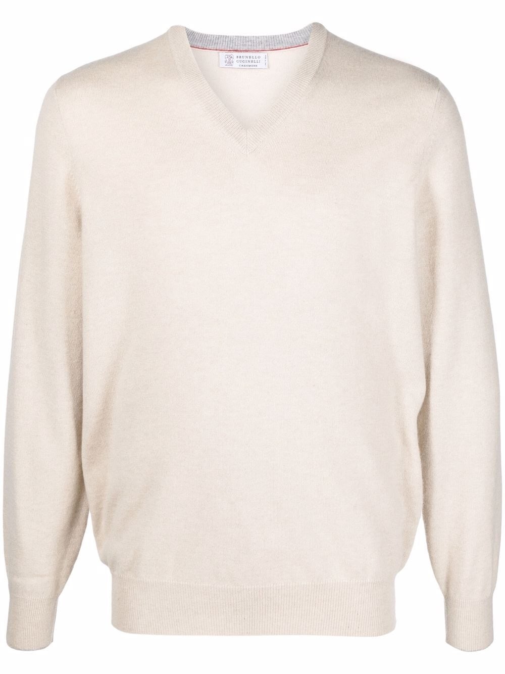 Brunello Cucinelli V-neck Sweater In Beige