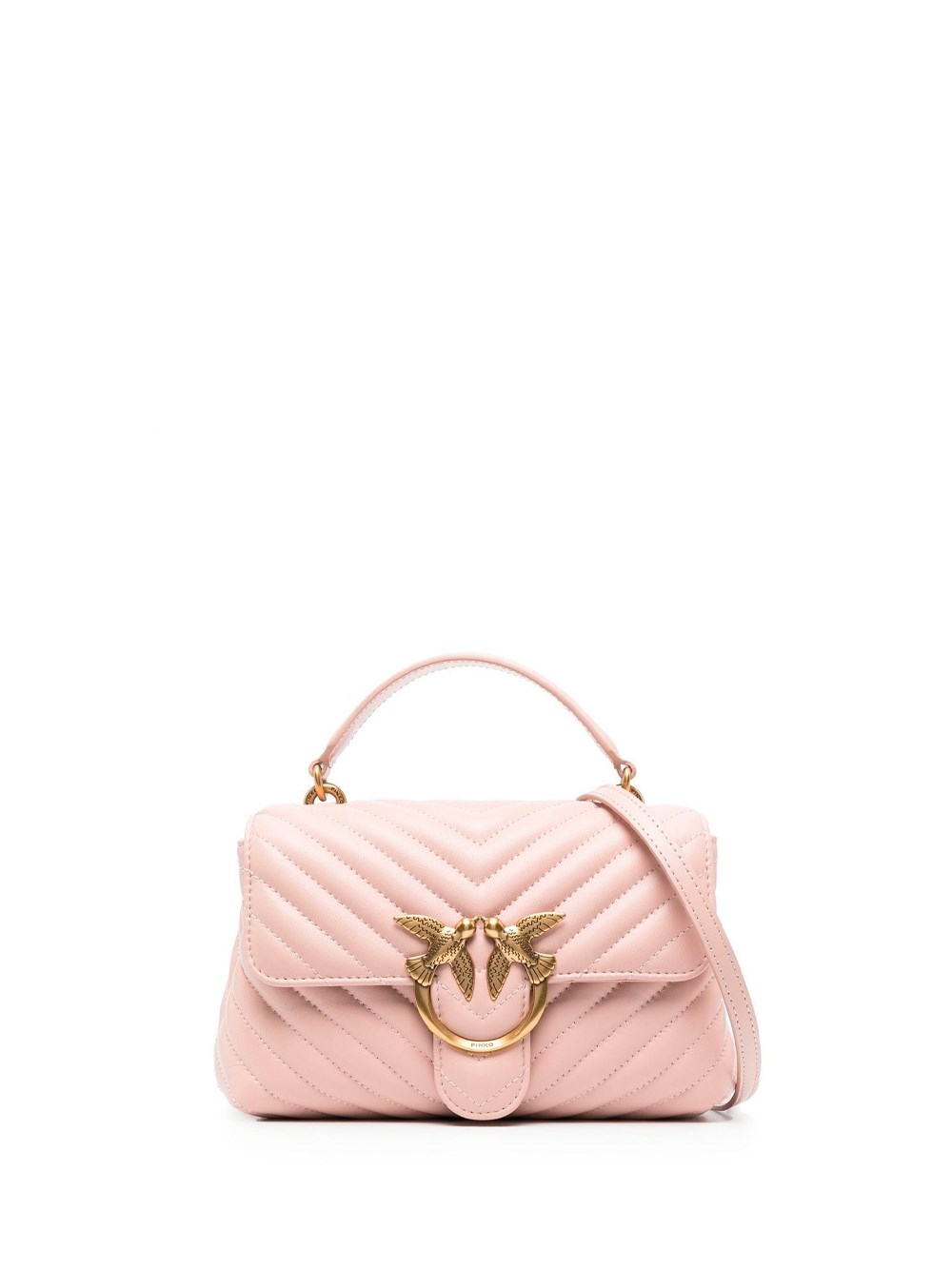 Pinko Mini `lady Love Puff Chevron` Handbag In Pink