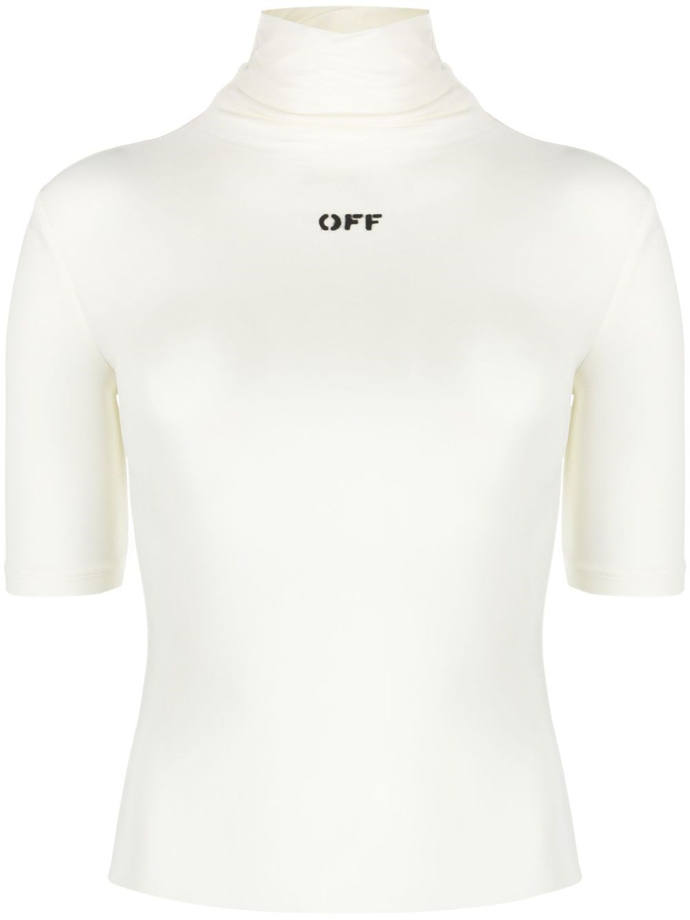 Off-white Off-stamp Second Skin Turtleneck Top In White