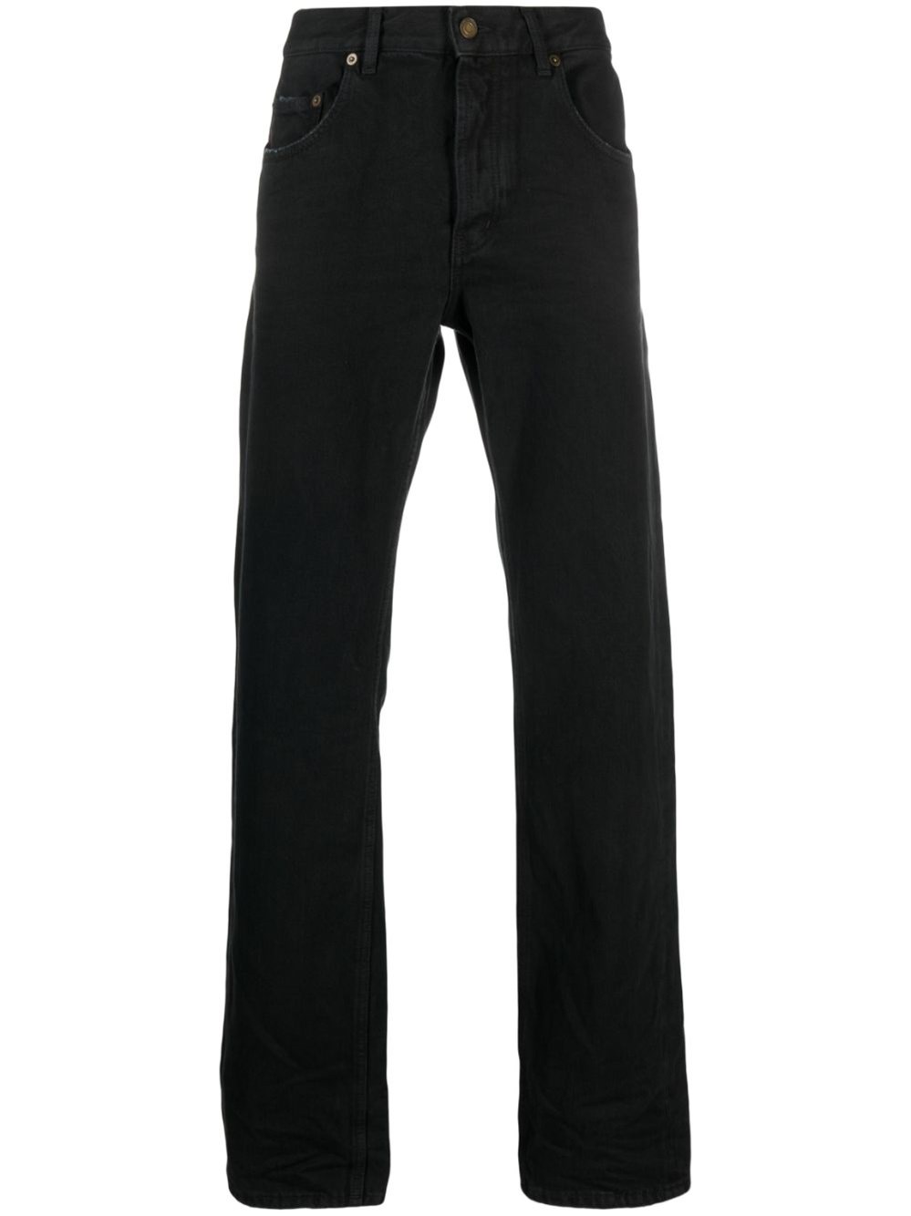 Saint Laurent Straight Baggy Jeans In Black