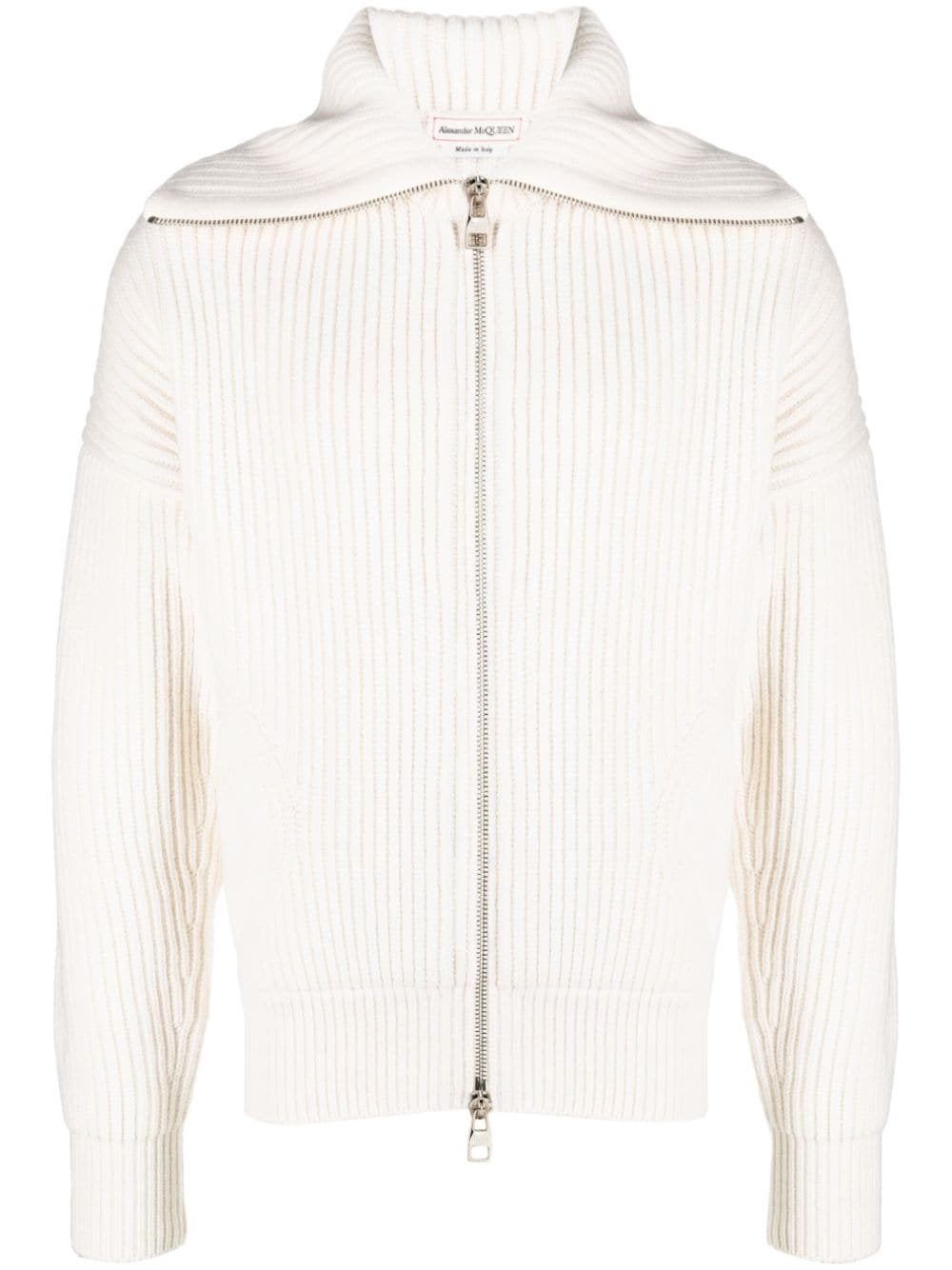 Bomber Jacket in White Alexander McQueen