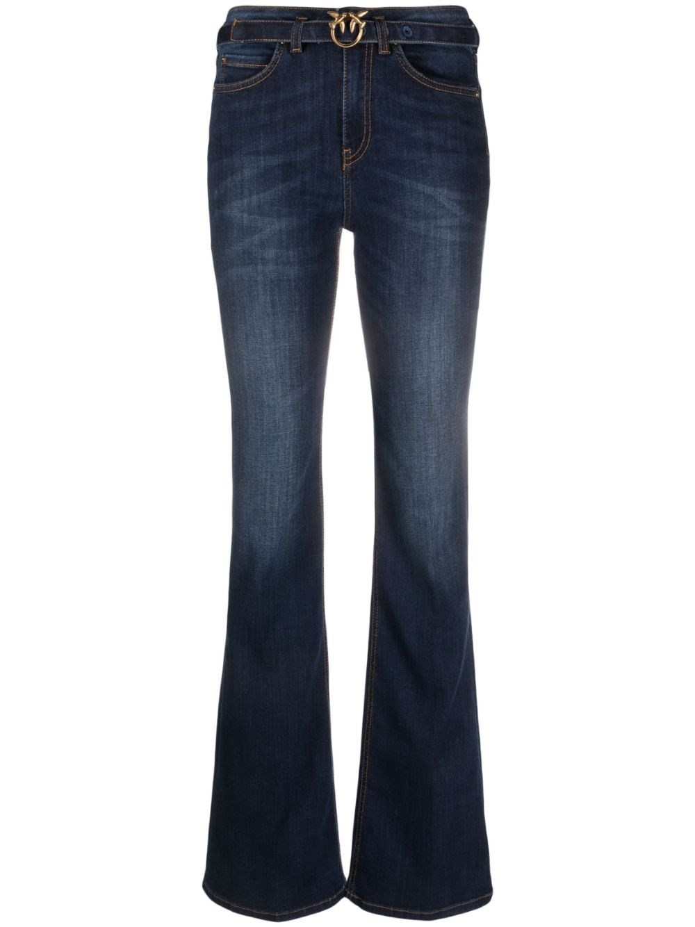 Shop Pinko `flora` Flare Jeans In Blue