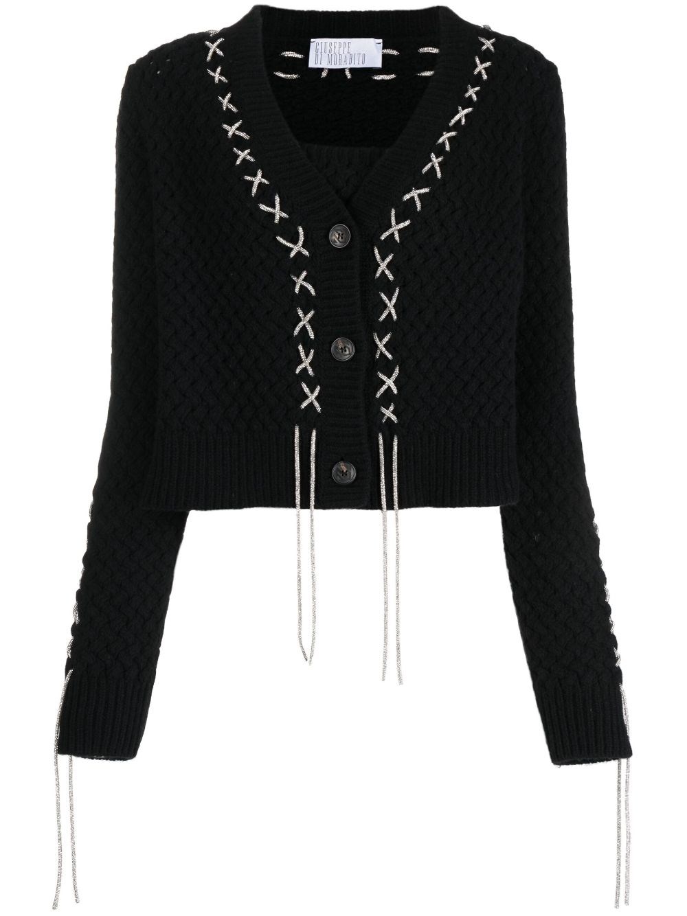 Giuseppe Di Morabito Open-knit Merino-cashmere Jumper In Black  