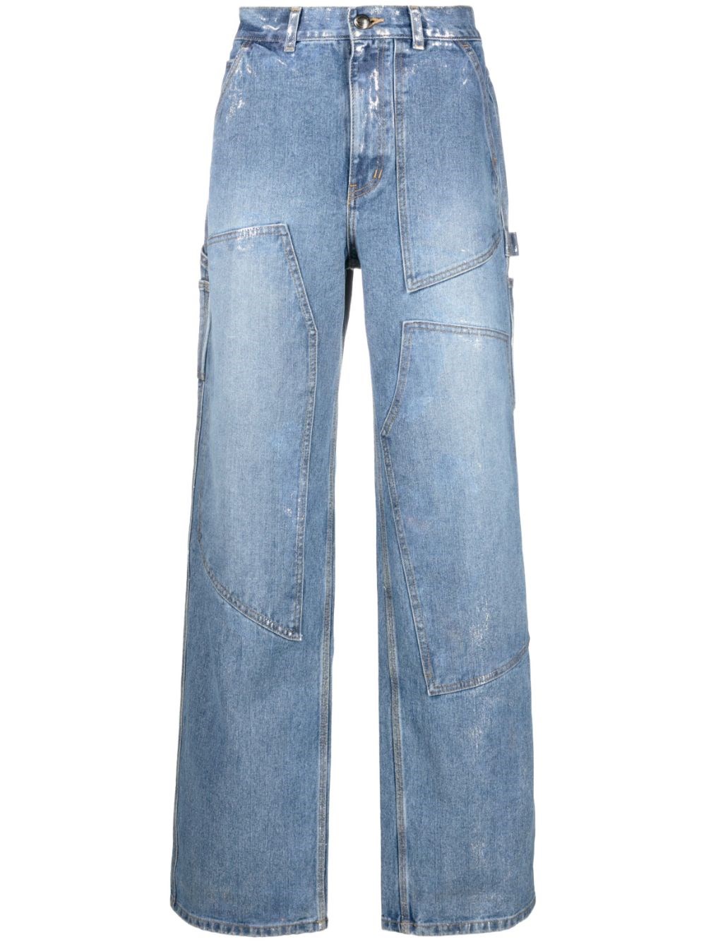ANDERSSON BELL `WAX COATED CARPENTER` WIDE-LEG JEANS