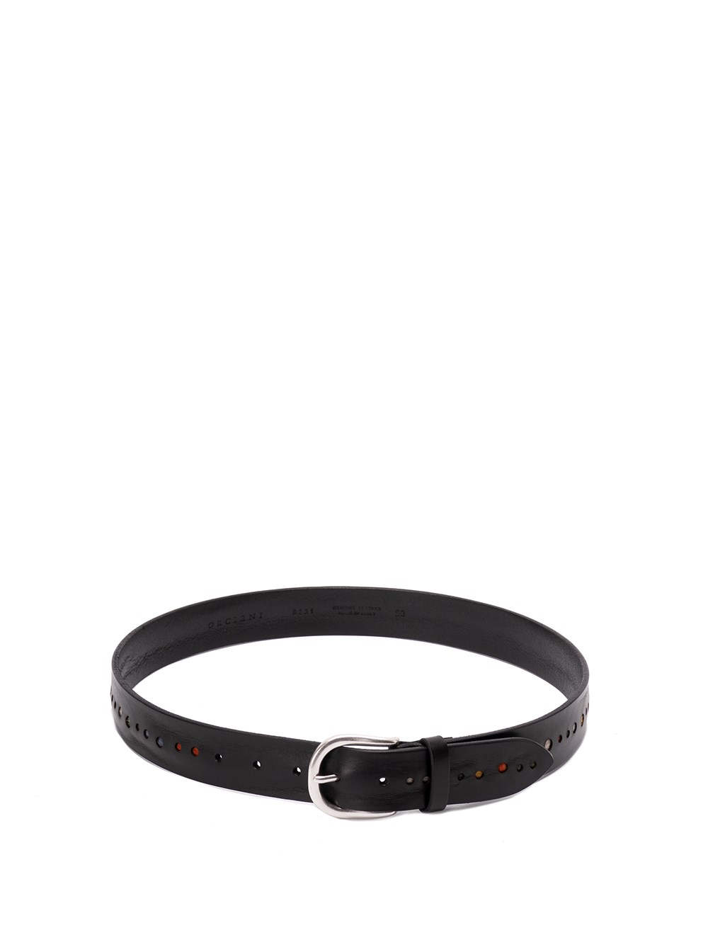 Orciani `bull Wool` Leather Belt In Black  