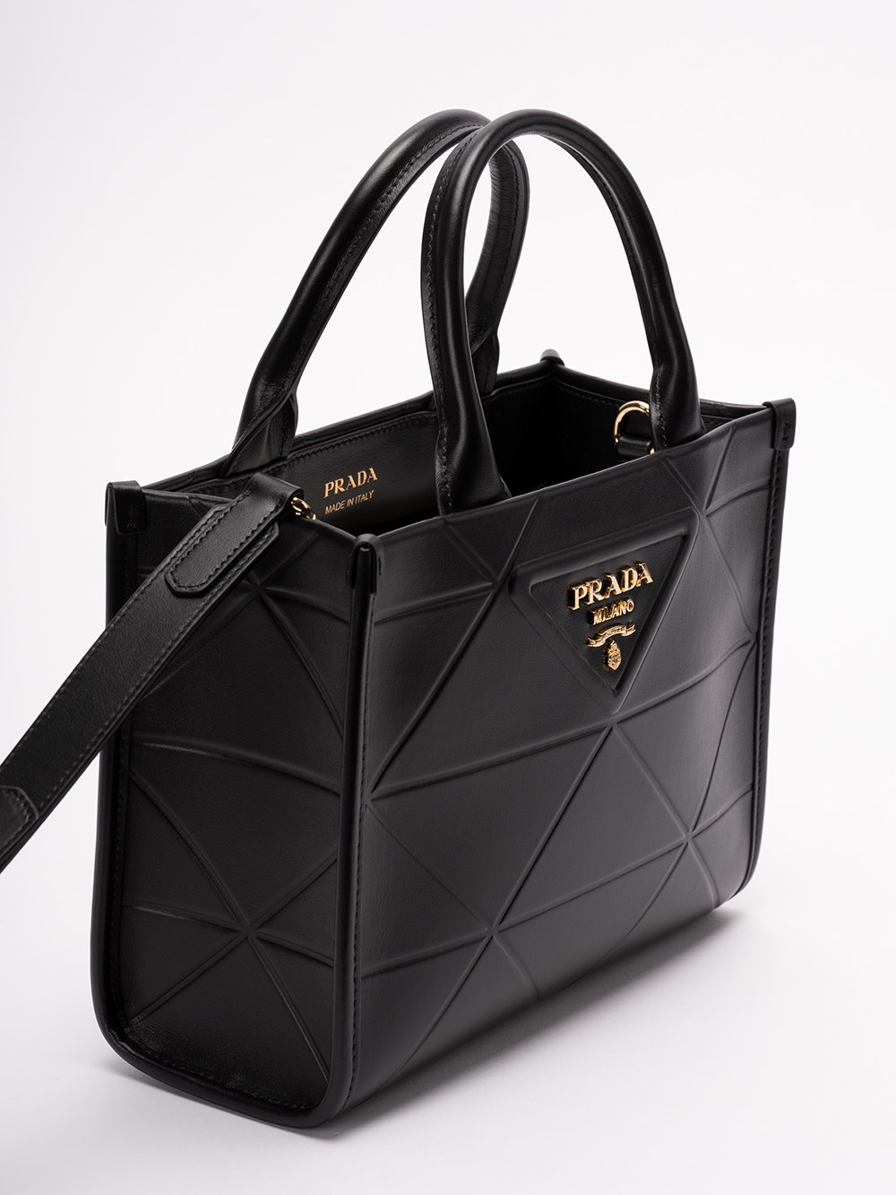 Prada Padded Tote Bag Quilted Re-Nylon with Leather Small Black