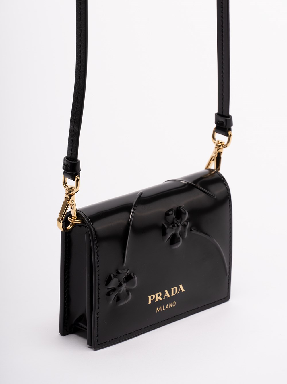 Prada Saffiano Leather Messenger Bag With Pouch - F0002 Nero
