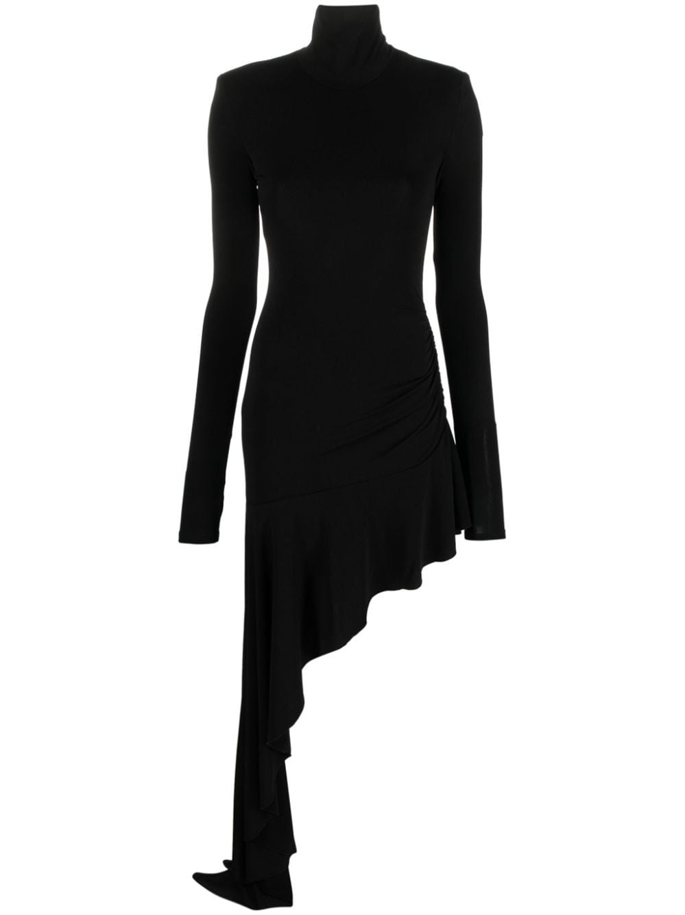 THE ANDAMANE `NANCY` LONG SLEEVES RUFFLE ASYMMETRIC DRESS