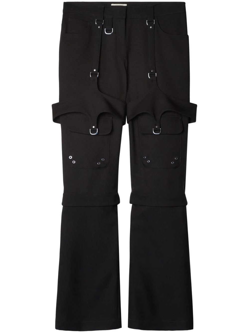 Off-white Black Stretch Polyester Blend Cargo Pant In Black